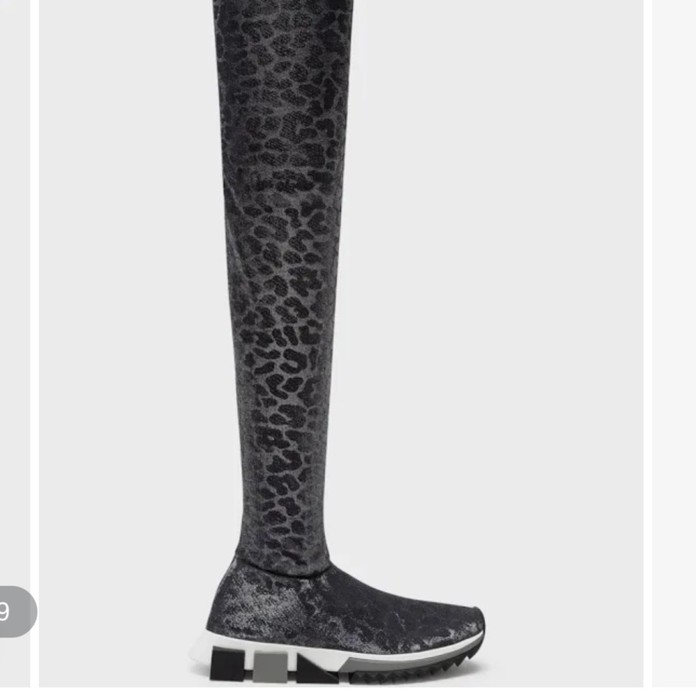 Shiny leopard print sneaker boot